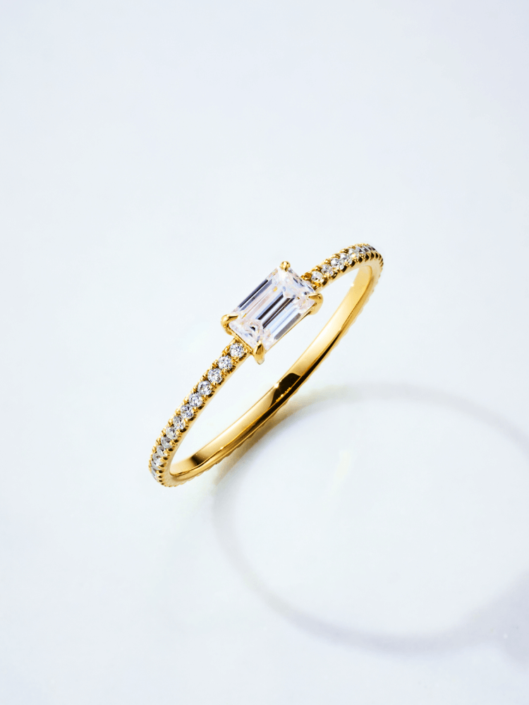 Emerald Moissanite Full Eternity Ring side ver（リング幅：1mm）