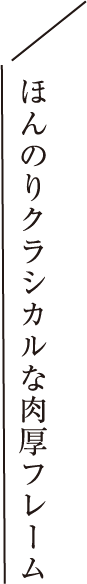 ほんのりクラシカルな肉厚フレーム